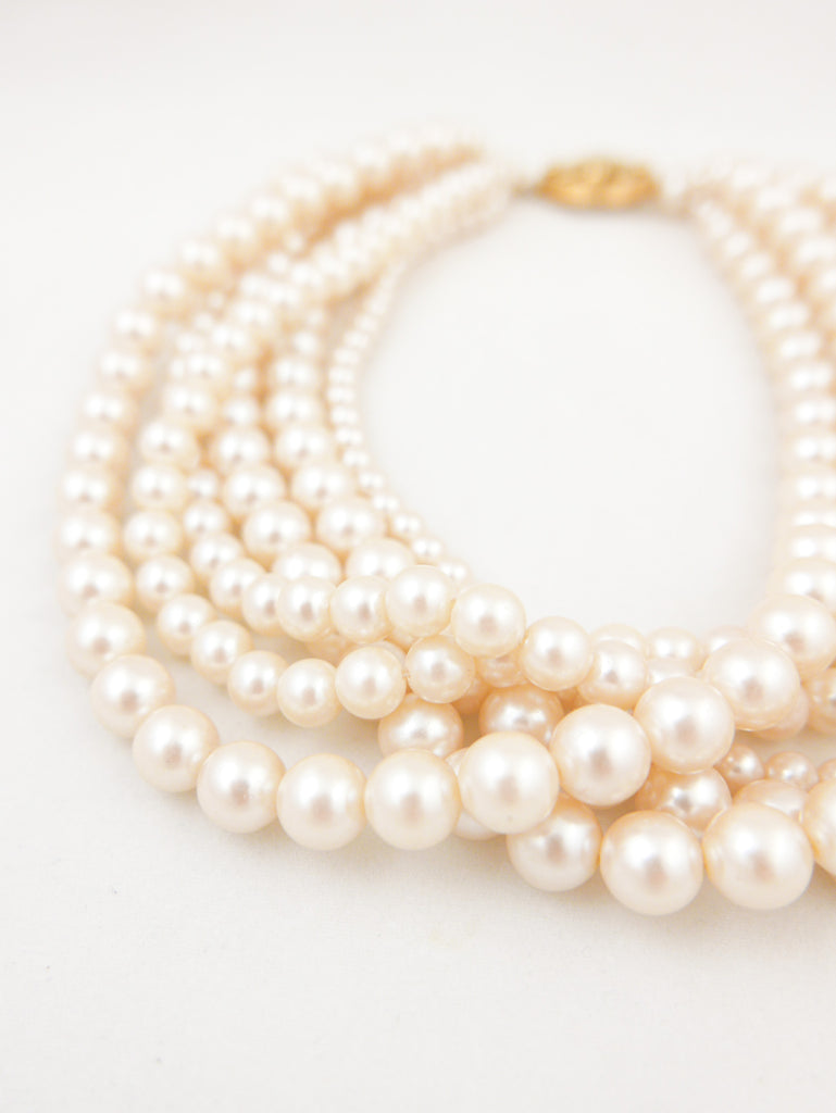 GIVENCHY Pearl Necklace 1980s Double Strand White Red Rare Vintage -  Chelsea Vintage Couture